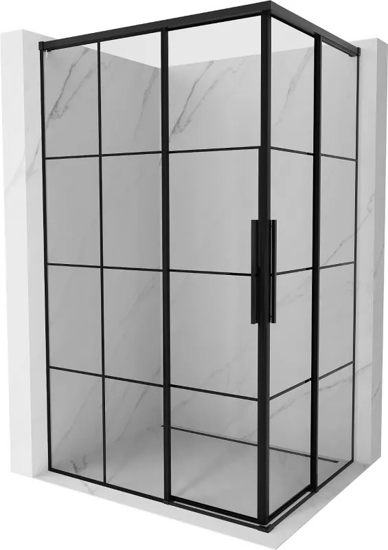 Mexen Rox Duo cabină de duș glisantă 120 x 80 cm, grilaj negru, negru - 8C2D-120-080-70-77
