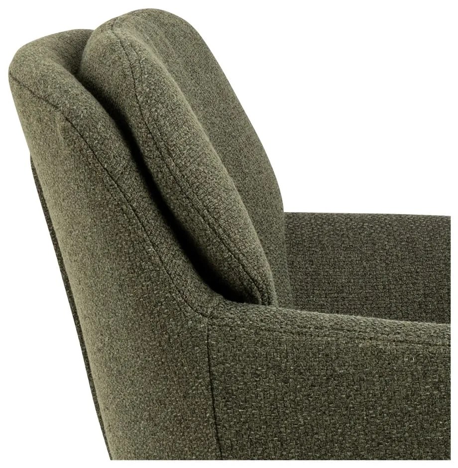 Scaun de sufragerie kaki cu cotiere tapițat Dora – Actona