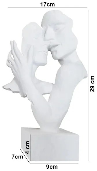 Decorațiune de masă din rășină, 29x9x17 cm, albă