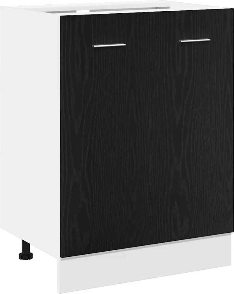 vidaXL Dulap inferior, stejar negru, 60x46x81,5 cm, lemn prelucrat
