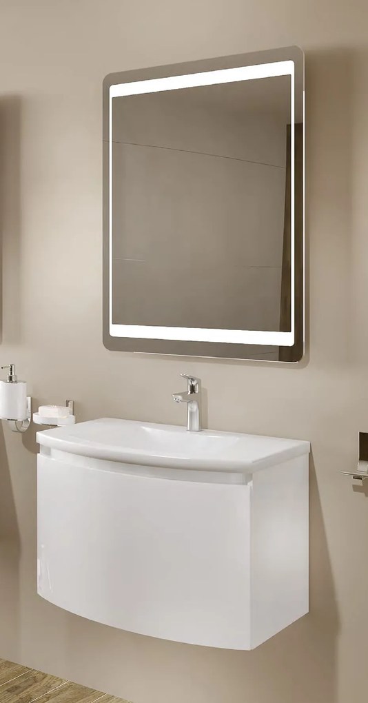 Mobilier baie, savini due, sole 60, suspendat, 1 sertar, 61x49x41 cm, alb lucios
