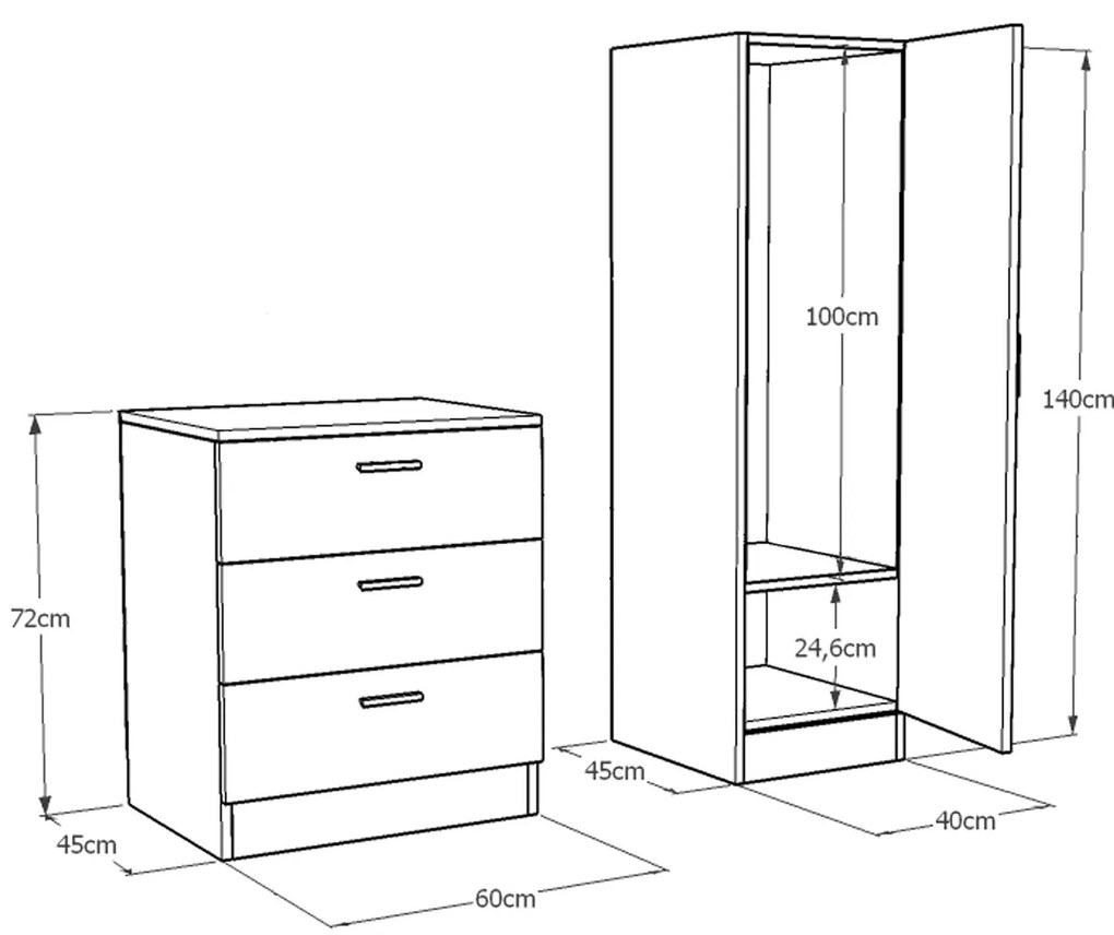Set mobilier pentru hol Cicci (Pin atlantic + Atracit). 1072752