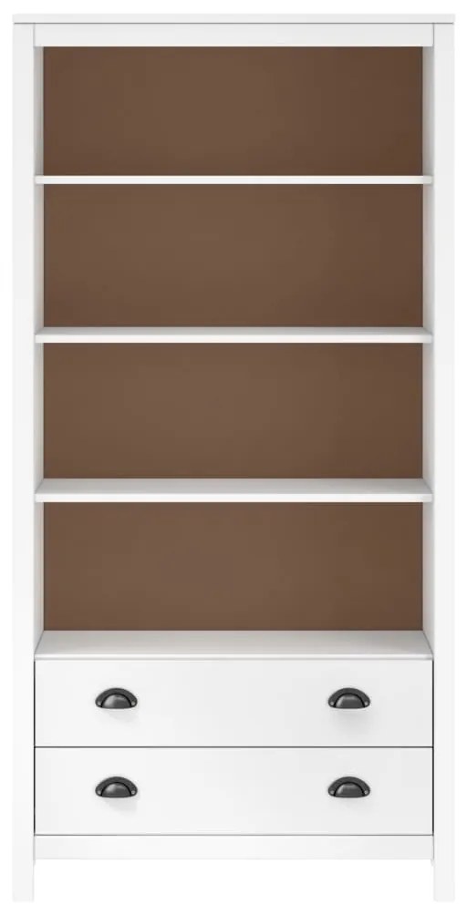 289008 vidaXL Bibliotecă Hill Range, alb, 85x37x170,5 cm, lemn masiv de pin
