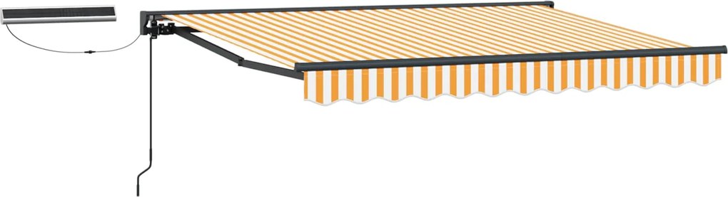 vidaXL Cort electric retractabil Galben și alb 3 x 2,5 m