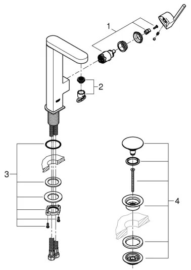 GROHE 23873003 - Baterie pentru lavoar PLUS, mărime L, crom lucios