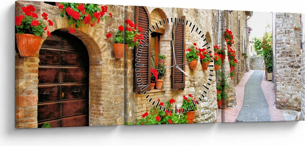 Tablou - Alee pitorească italiană (cu ceas) (90x30 cm)