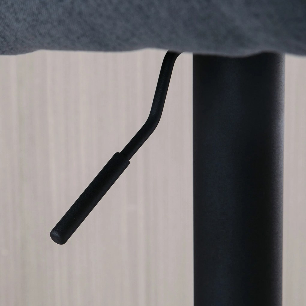 HOMCOM Scaun de bar cu suport pentru picioare; reglabil în înălțime, aspect de lână, 54 cm x 54 cm x 112 cm, Gri | Aosom Romania