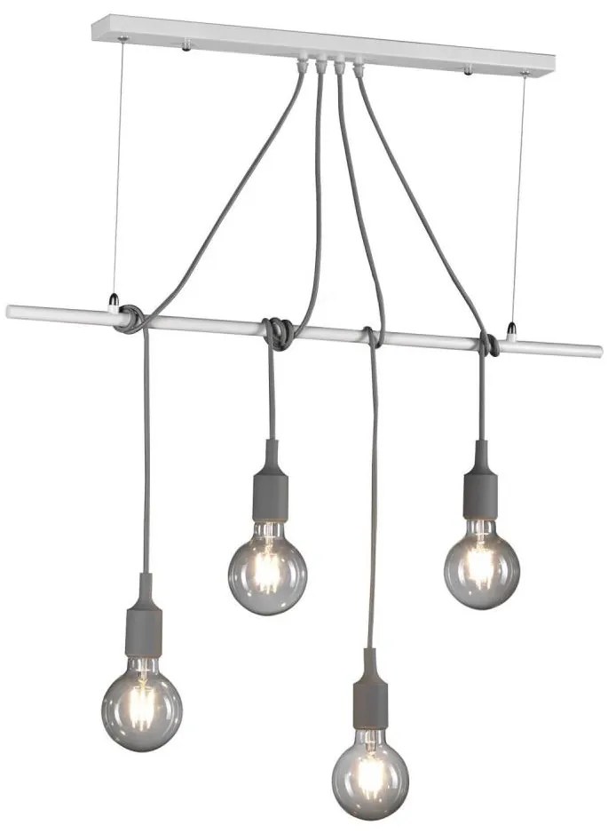 Lustră pe cablu ONLI WIRE 4xE27/15W/230V gri/alb