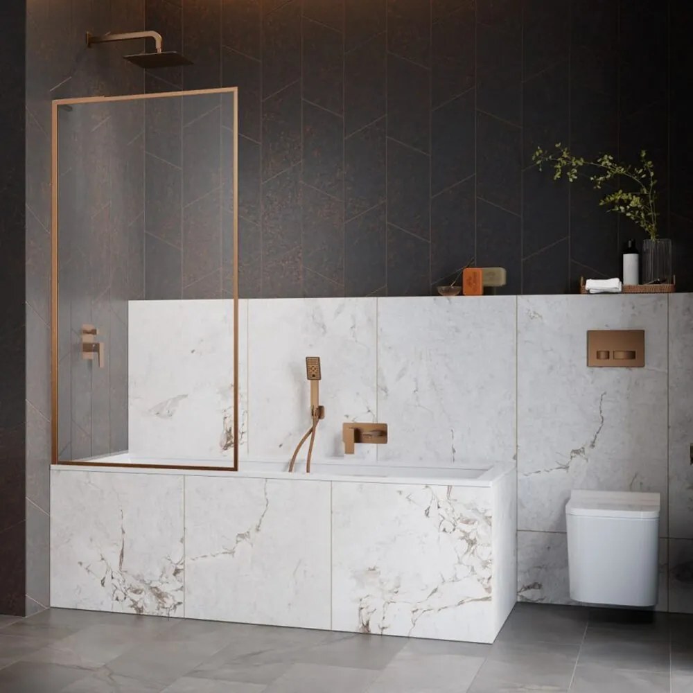 Paravan de cada Radaway Modo F SL PNJ II cupru periat-transparent 100x150 cm sticla 8 mm stanga