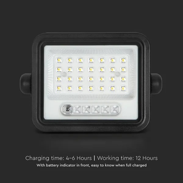 Proiector solar LED reglabil, 50W, 3,2V, IP65, 3800 mAh, negru, cu telecomandă