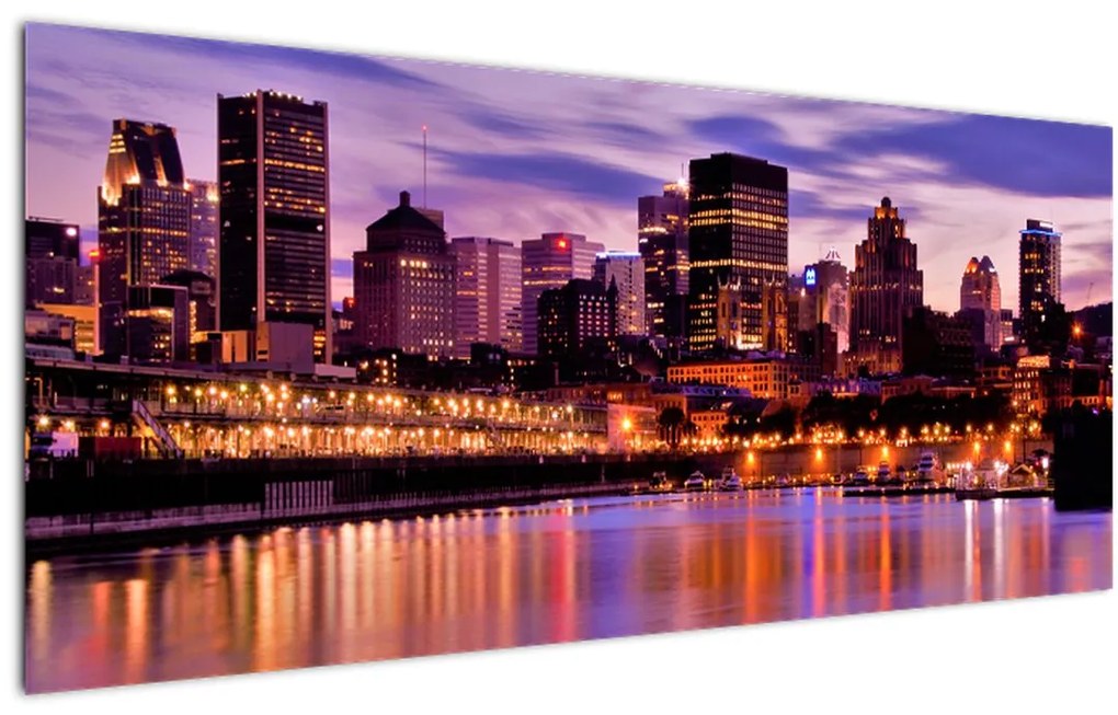 Tablou orașului nocturn (120x50 cm)