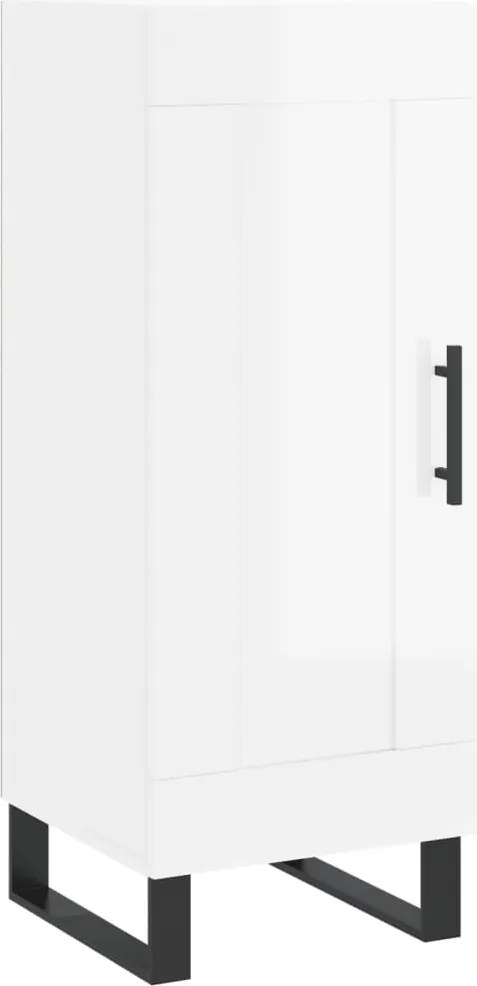 vidaXL Servantă, alb extralucios, 34,5x34x90 cm, lemn compozit