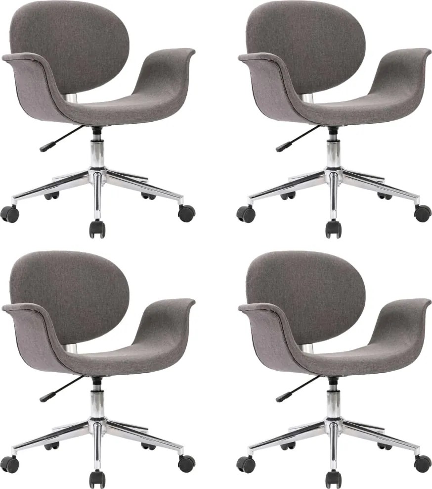 vidaXL Scaune de bucătărie pivotante, 4 buc., gri, textil
