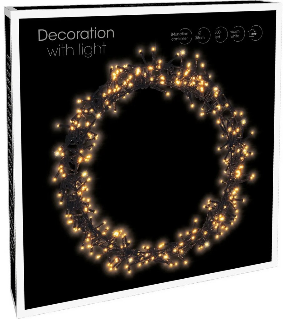 Decorațiune luminoasă LED de Crăciun Shining Ring,diametru 38 cm, 300 LED-uri