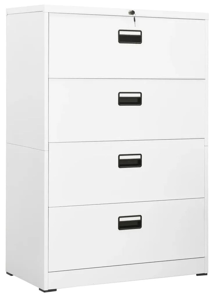 vidaXL Fișet, alb, 90x46x134 cm, oțel