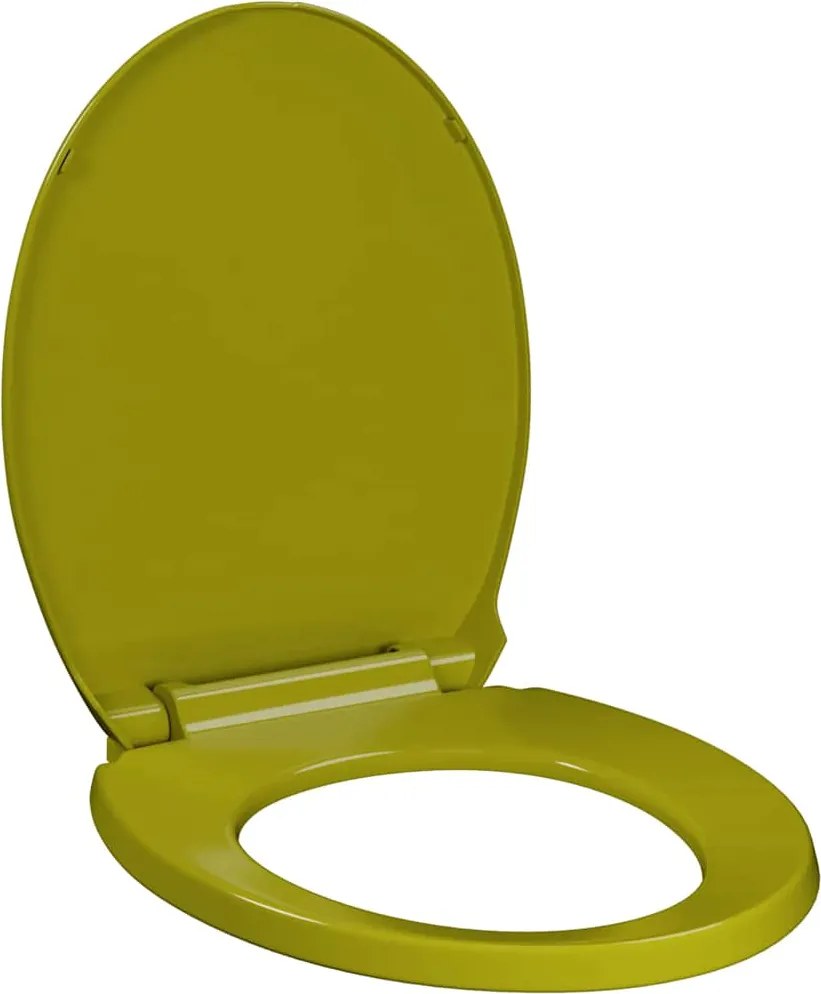 vidaXL Capac WC cu închidere silențioasă, verde, oval