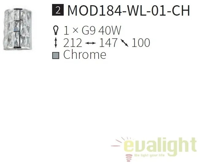 Aplica eleganta, design deosebit Gelid MYMOD184-WL-01-CH
