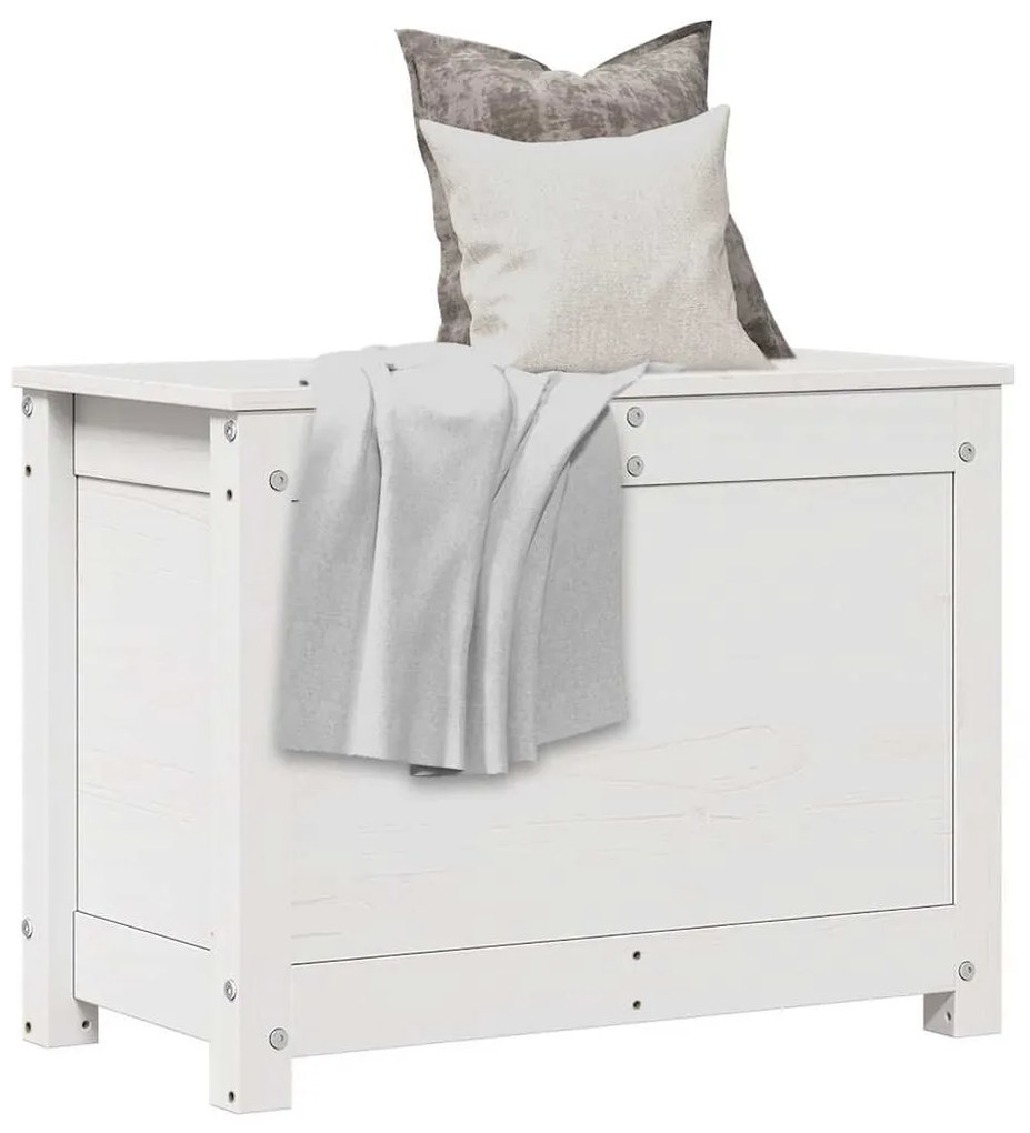 vidaXL Cutie de depozitare, alb, 60x32x45,5 cm, lemn masiv de pin