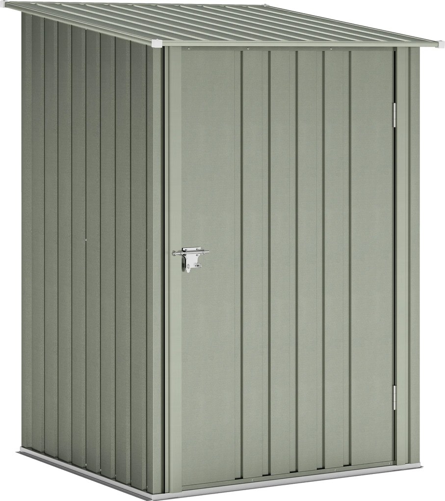 Outsunny Căsuță de Grădină 0,92m² din Oțel Galvanizat, Căsuță pentru Unelte cu Ușă Blocabilă și Acoperiș Înclinat, 100x104x160 cm, Argintiu Gri | Aosom Romania