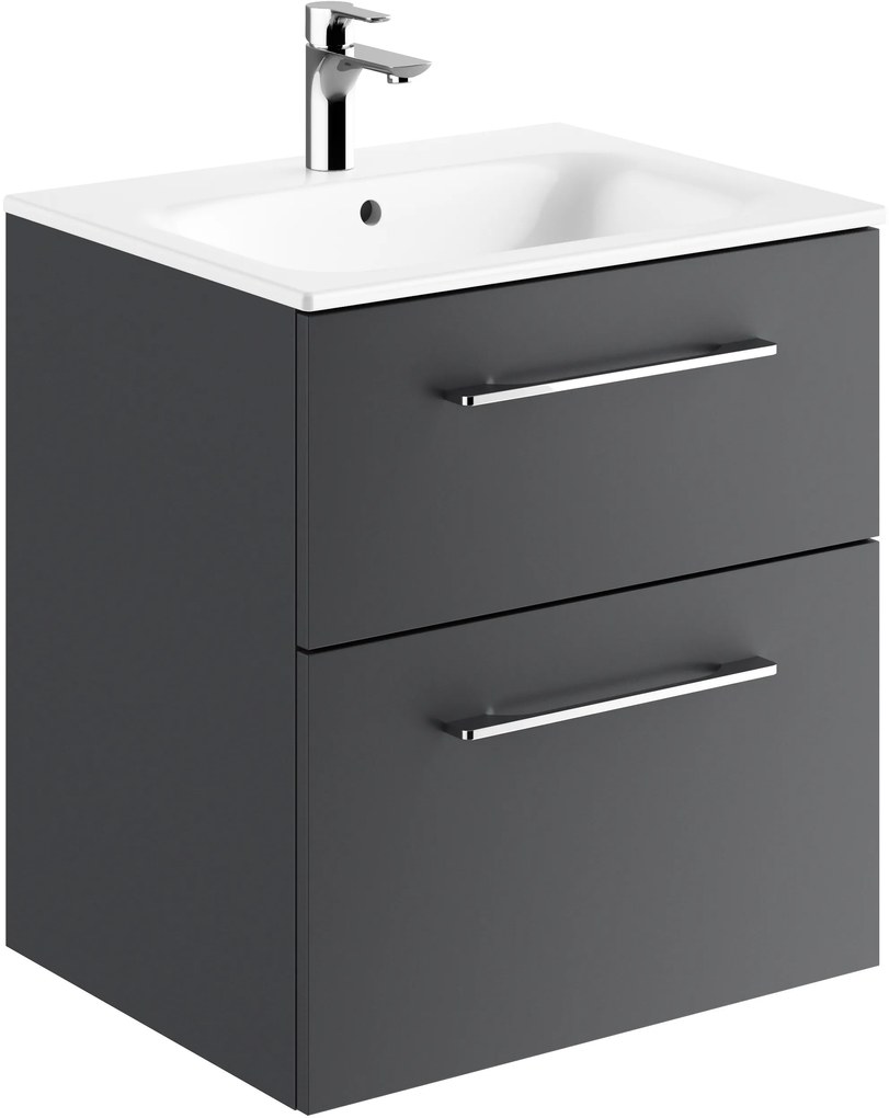 Geberit Selnova Square lavoar cu dulap 60 cm grafit 501.237.00.1