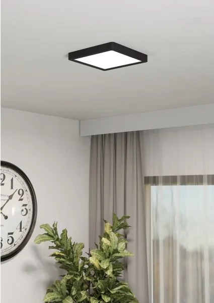 Eglo 901374-LED FUEVA-Z, plafonieră de baie dimabilă LED RGBW, 10,5W/230V, 22x22cm, IP44, negru