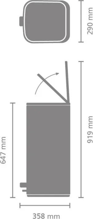 Cos de gunoi Brabantia Bo Pedal 1010120, 30 l, Inchidere usoara, Baza antiderapanta, Alb
