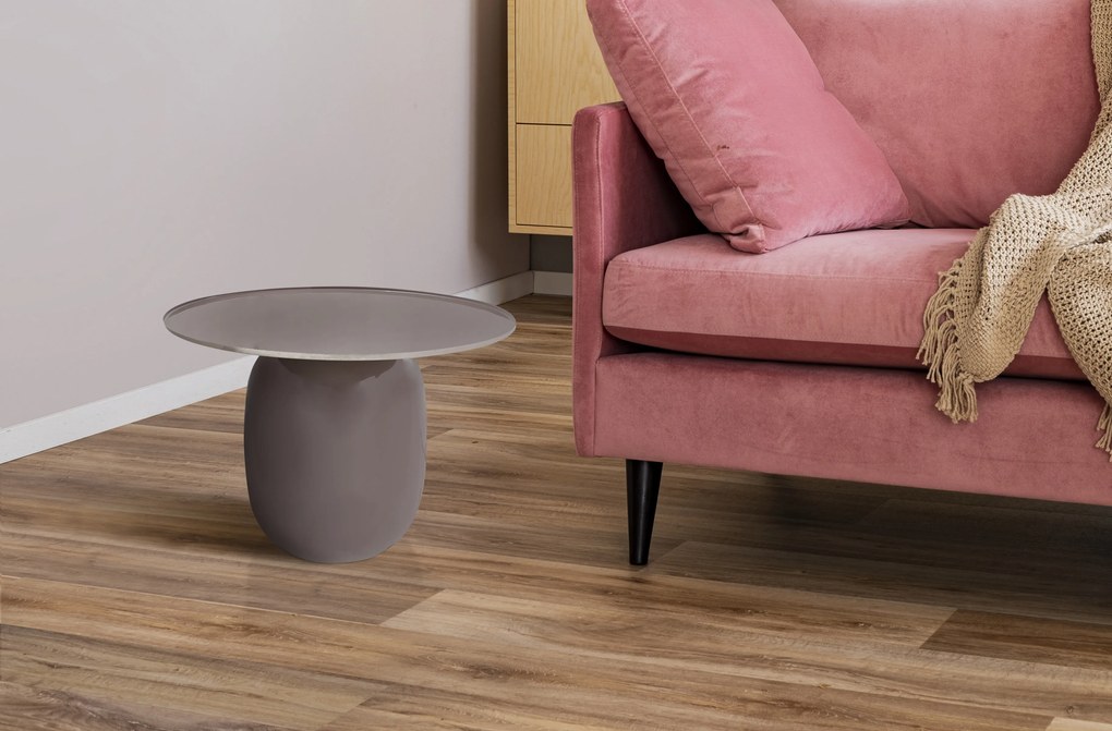 Masuta de cafea rotunda din fier 51x51x40,5 cm gri