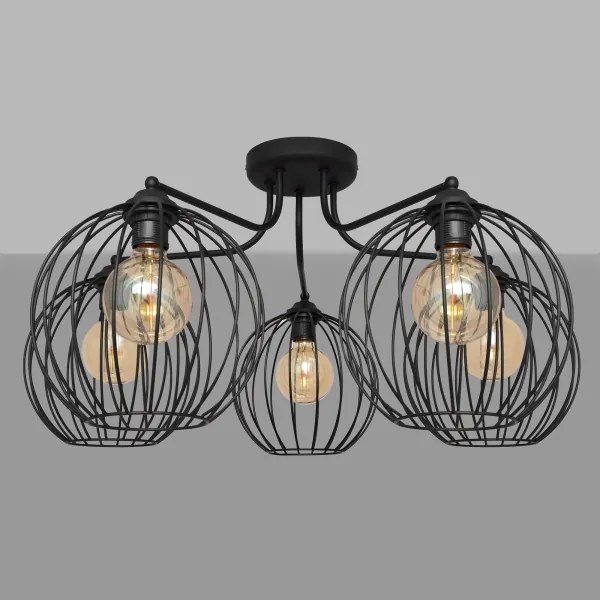 Lustră aplicată MERCURE 5xE27/15W/230V neagră