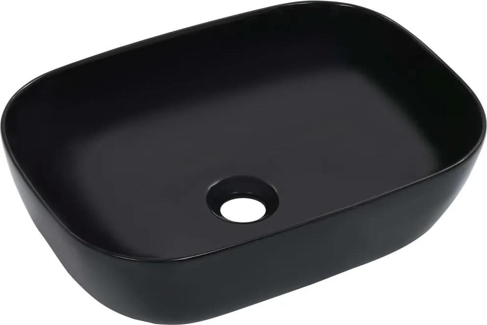 vidaXL Chiuvetă de baie, negru, 45,5 x 32 x 13 cm, ceramică