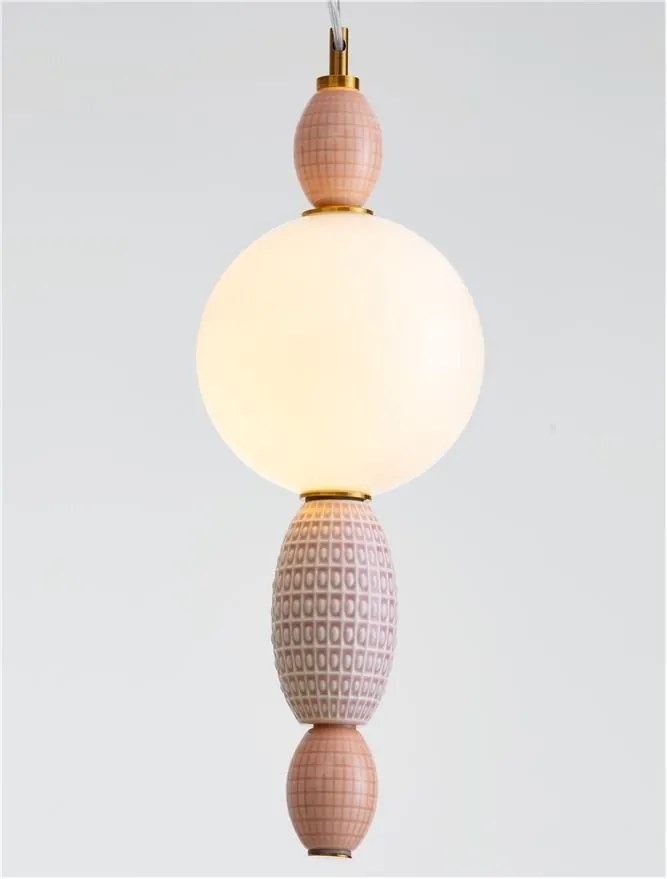 Pendul ceramic design modern LED CLEMENTINE portocaliu/ roz