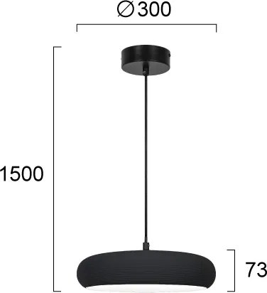 Lustră LED pe cablu LOGAN LED/11W/230V neagră