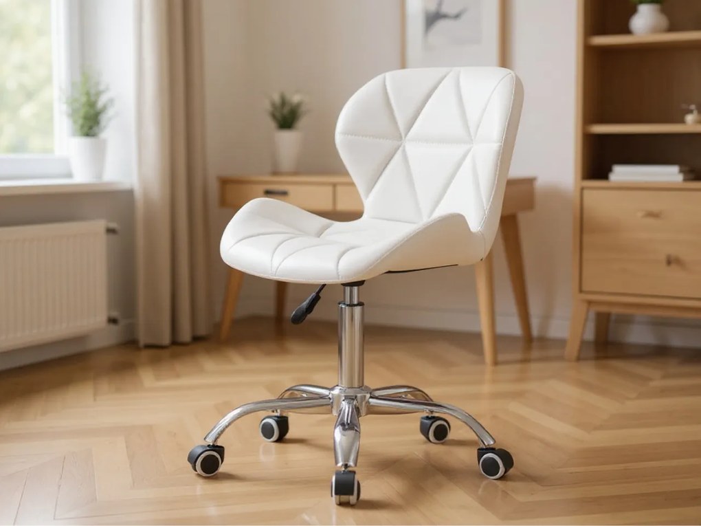 OFERTA Scaun de birou alb AVOLA din piele ecologica a II-a calitate
