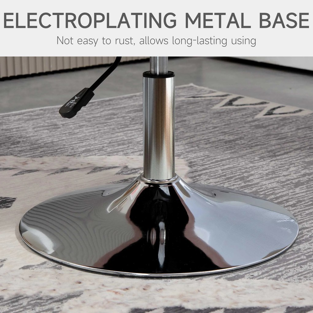 HOMCOM Scaun de birou pivotant la 360° cu Inaltime Reglabila din Material Respirabil, cu Perna, 60x60x79-91 cm, Gri | Aosom Romania