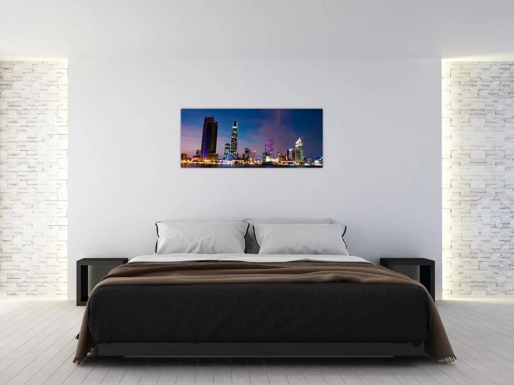 Tablou orașului nocturn (120x50 cm)
