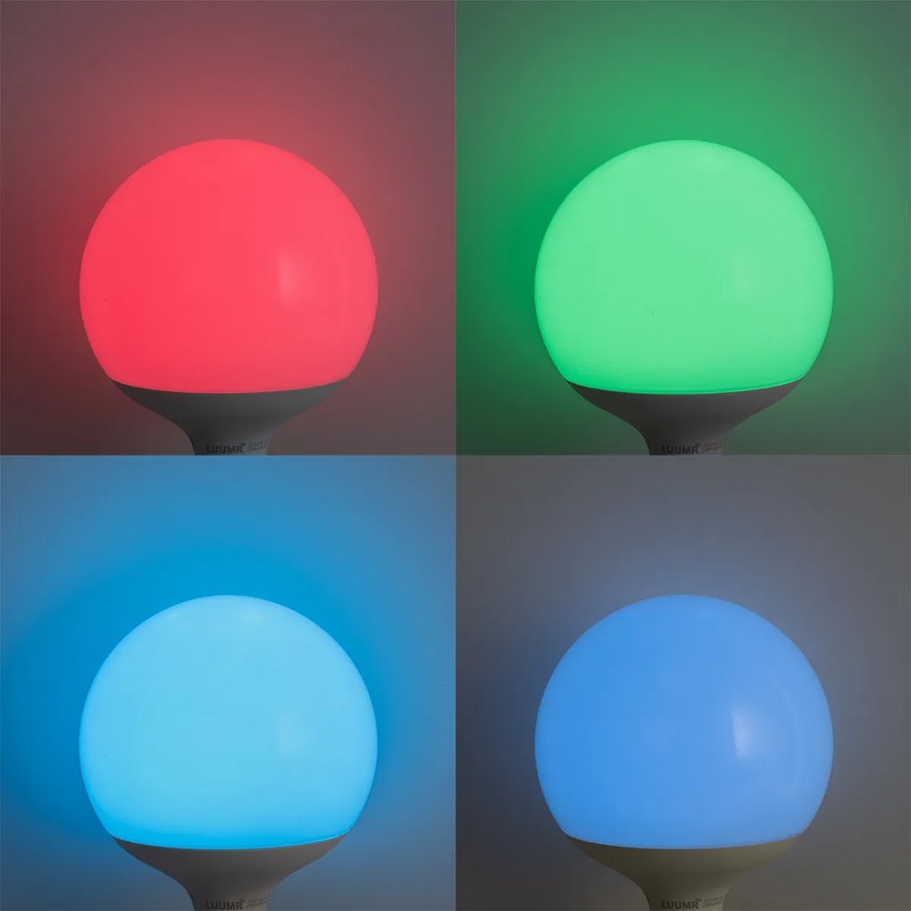 Bec LED inteligent E27 G120 mat RGBW 9W 806 lm 2700-6500K