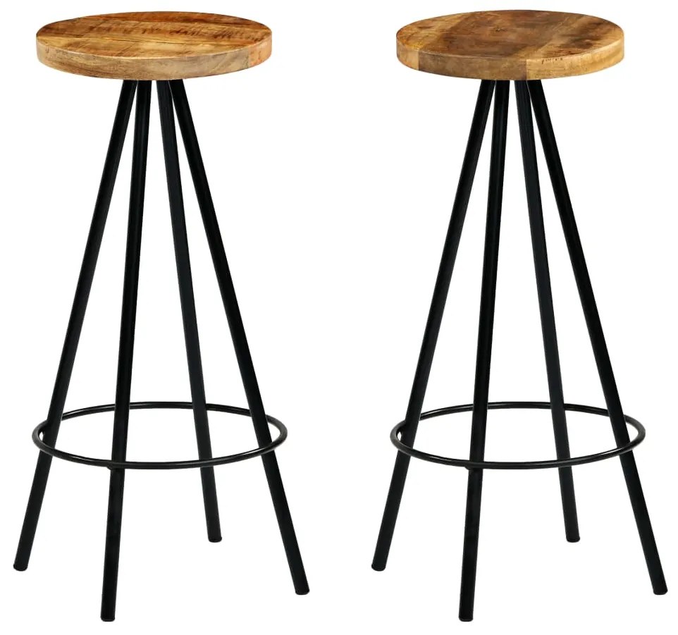 vidaXL Scaune de bar, 2 buc., lemn masiv de mango