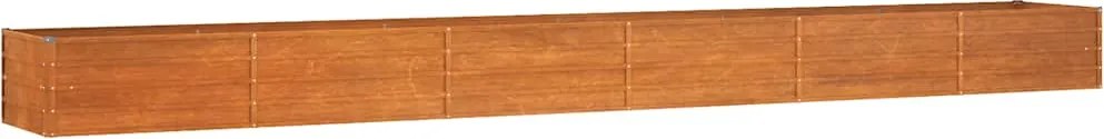 vidaXL Strat înălțat de grădină, ruginiu, 600x80x45 cm, oțel corten