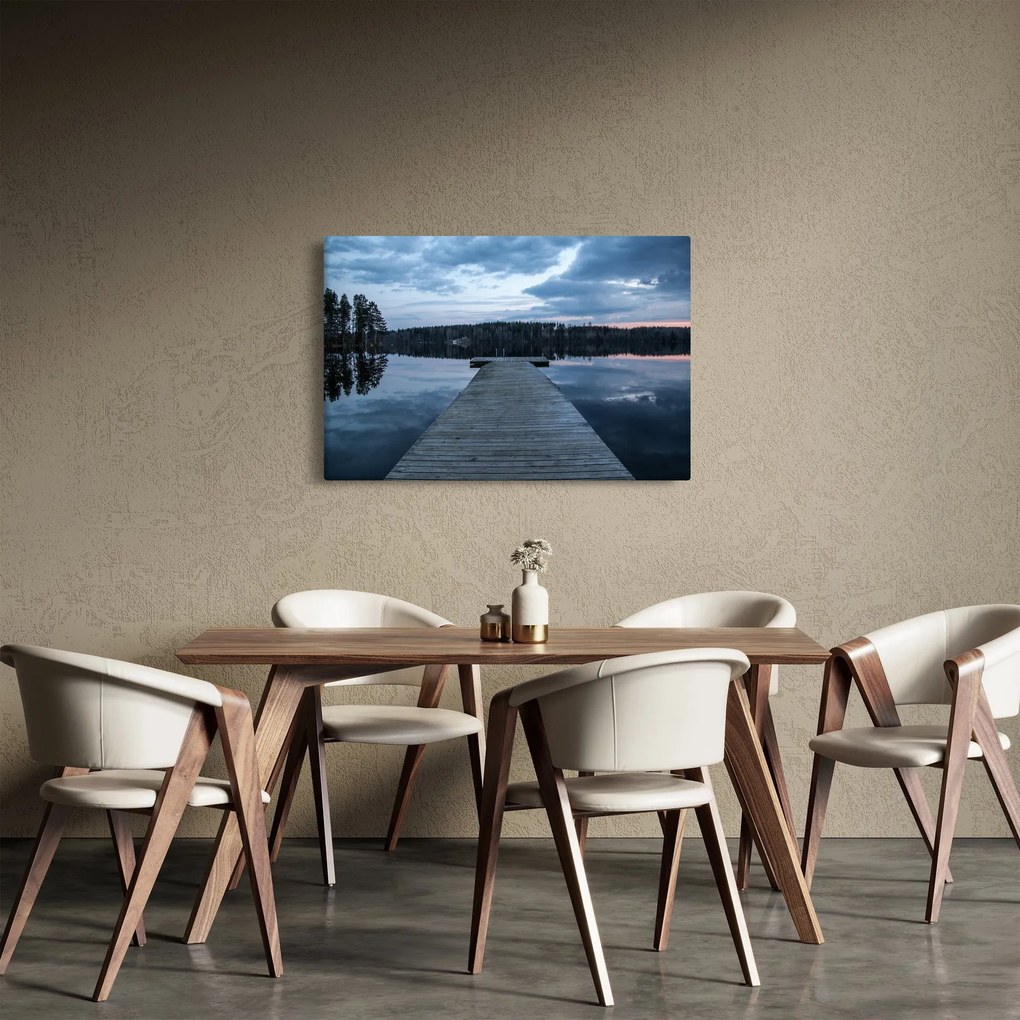 Tablou - Ponton de lemn, lac (90x60 cm)