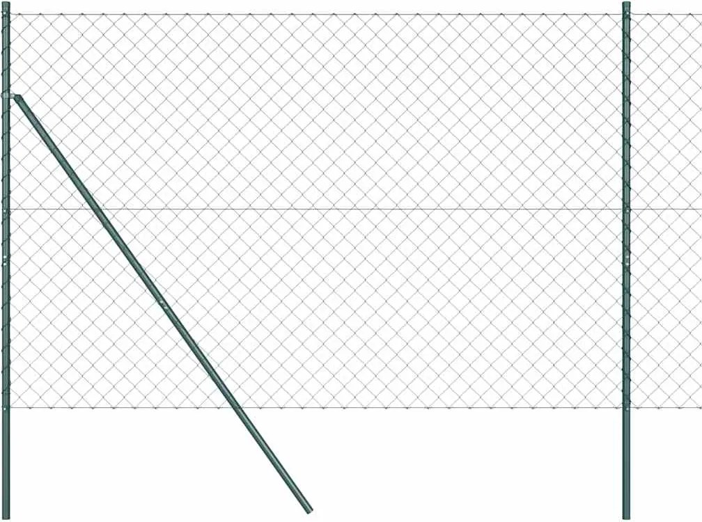 vidaXL Stâlp de gard. Verde 10 x 1,6 m (plasă 60 x 60 mm) Oțel și PVC