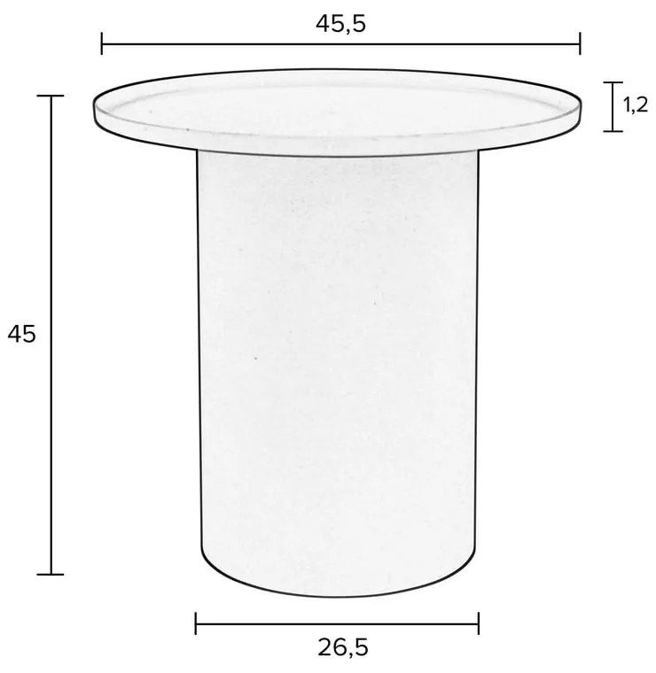 Măsuță auxiliară rotundă din metal ø 45,5 cm Sverre – White Label