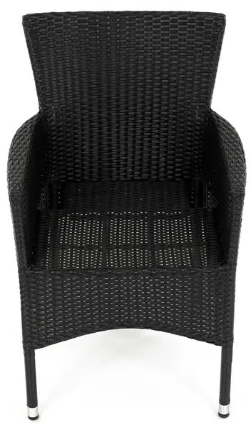 Autronic Scaun de grădină, metal, polyratan,negru, AZC-S2117 BK