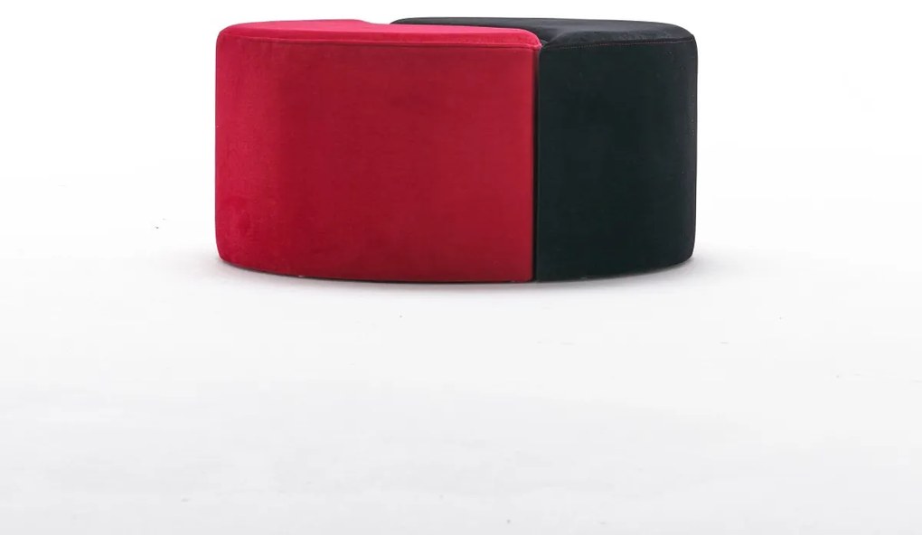 Taburette Alis Pouf roșu și negru