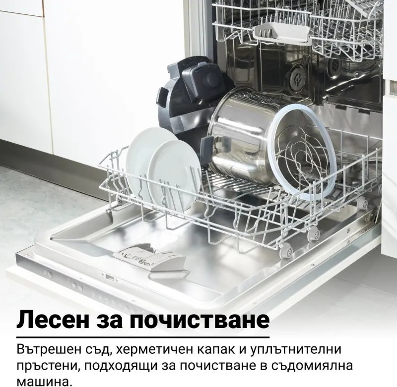 Multicooker Instant Pot Pro Max 112-0001-01-EU, 1200 W, 5,7 l, 105 kPa, 10 programe, Nutriboost, WiFi, ecran LCD, oțel inoxidabil, alb/mat