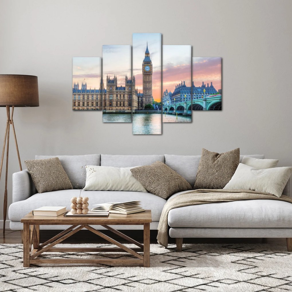 Tablou - Londra în culori pastelate (150x105 cm)