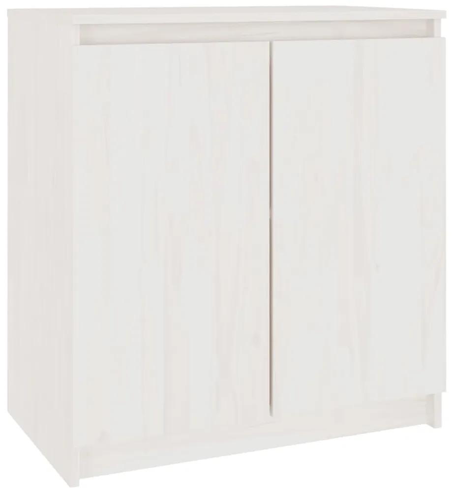 Dulap lateral, alb, 60x36x65 cm, lemn masiv de pin 1, Alb