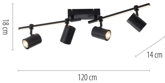 Paul Neuhaus 6525-18 - Spot LED BARIK 4xGU10/4,5W/230V + LED/10W