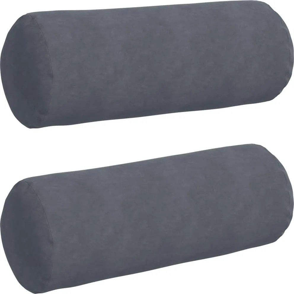 vidaXL Perne Bolster 2 pcs Gri închis Ø 25 x 70 cm