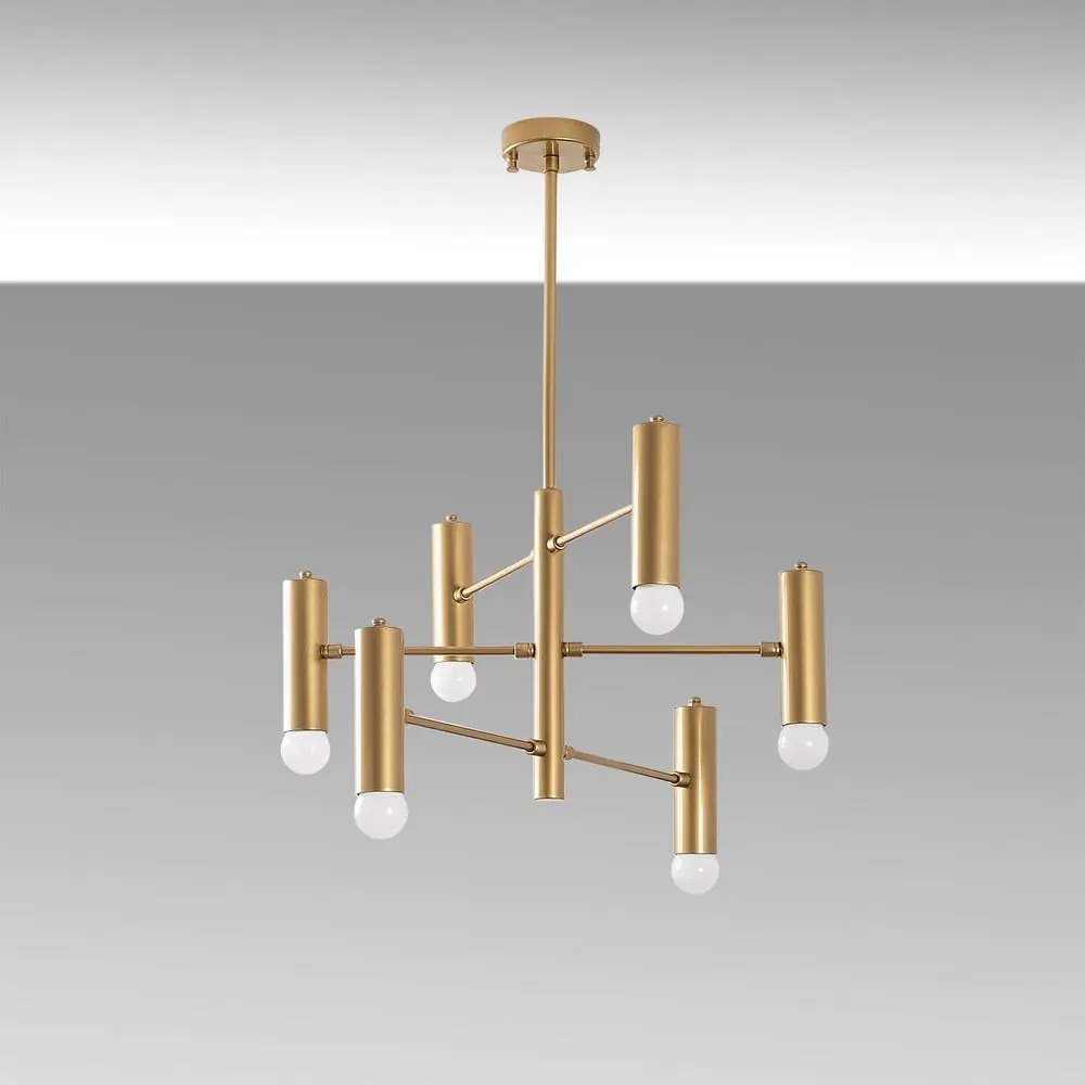 Lustră aurie cu abajur din metal Gharib – Opviq lights