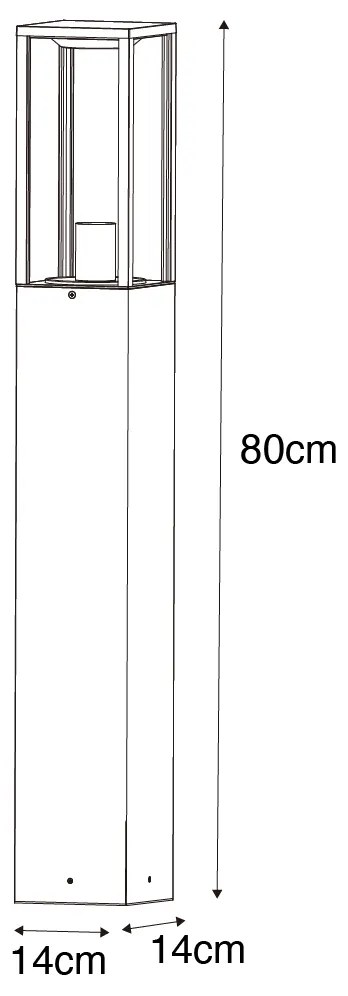 Lampa de exterior in picioare neagra cu fum 80 cm IP44 - Charlois