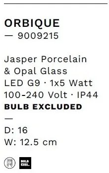 Aplica baie protectie IP44, Portelan jasper, ORBIQUE 16cm